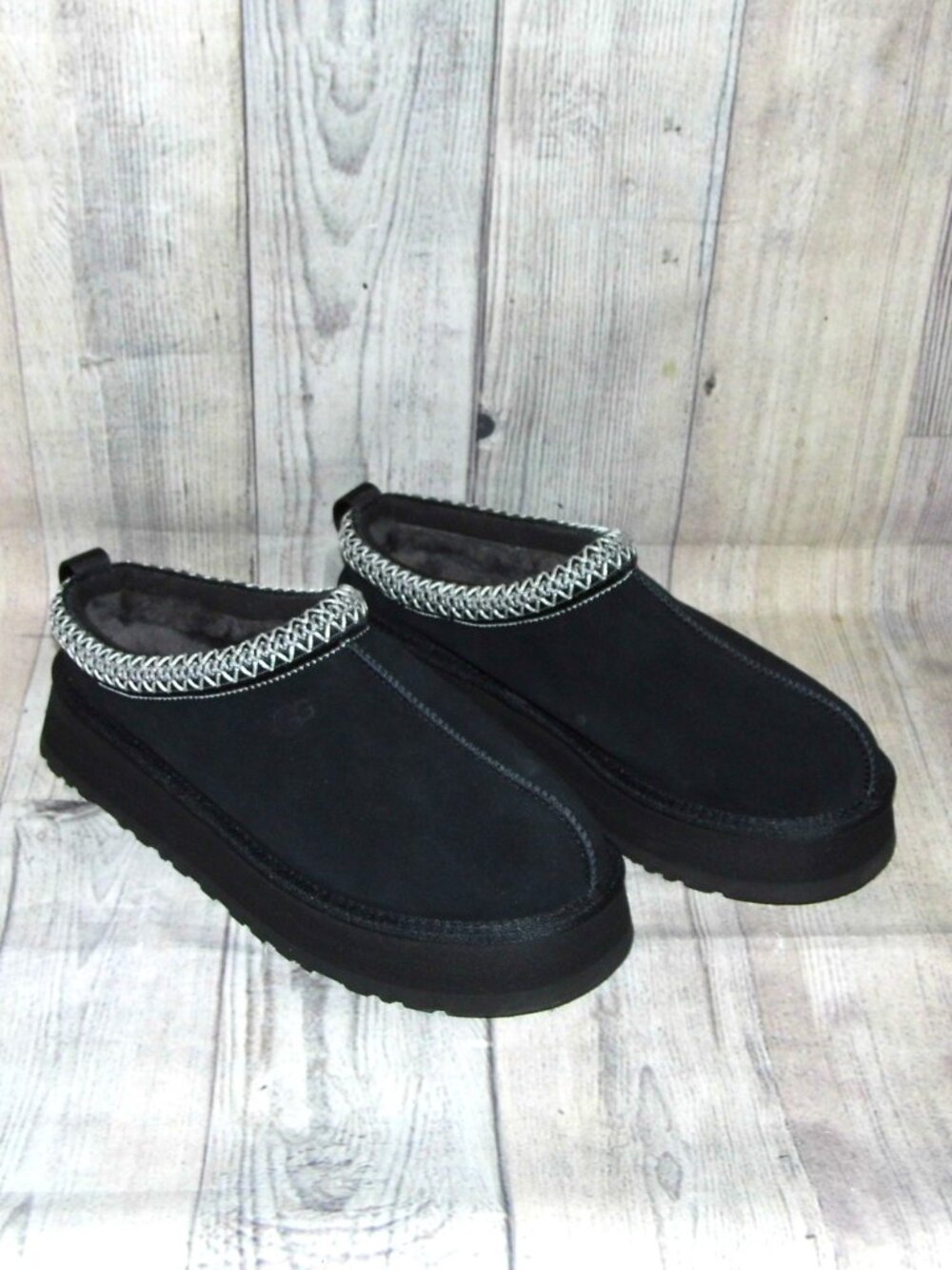UGG Tazz II Black Platform Slippers Womens Size